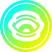 staring eye circular icon with cool gradient finish png