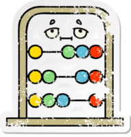 distressed sticker of a cute cartoon abacus png