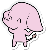 sticker of a cute cartoon elephant png