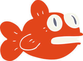 poisson de dessin animé de style plat couleur png