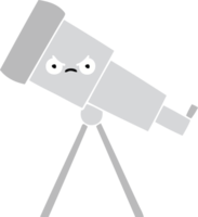 flat color retro cartoon of a telescope png