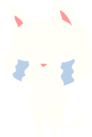 crying flat color style cartoon cat png