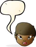 cartoon serious face with speech bubble png