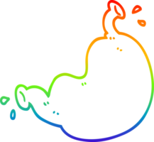 rainbow gradient line drawing of a cartoon human organ png