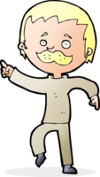 cartoon man with mustache pointing png