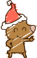 desenho de giz de urso de natal png