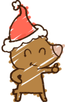 Christmas Bear Chalk Drawing png