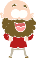 piatto colore stile cartone animato pazzo contento uomo con barba png