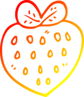 warm gradient line drawing of a cartoon strawberry fr png