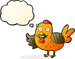 cartoon old rooster with thought bubble png