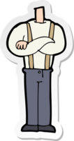 sticker of a cartoon body with folded arms png