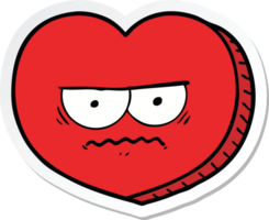 sticker of a cartoon angry heart png