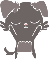 cão de desenho animado de estilo de cor plana bonito png