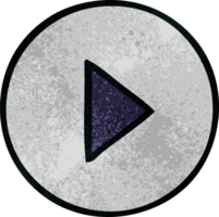 retro grunge texture cartoon of a play button png