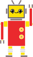 flat color retro cartoon of a robot png