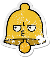 distressed sticker of a cute cartoon bell png