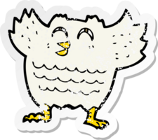 retro noodlijdende sticker van een cartoon zwarte vogel png