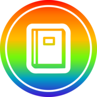 educativo libro circular icono con arco iris degradado terminar png