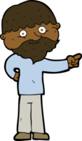 cartoon bearded man pointing png