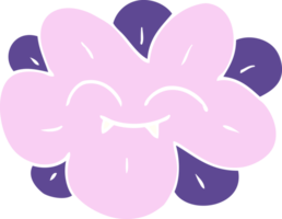 caricatura, garabato, flor, con, colmillos png