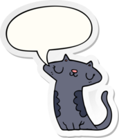 tekenfilm kat met toespraak bubbel sticker png
