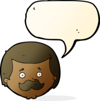 cartone animato uomo con baffi con discorso bolla png