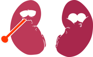 flat color style cartoon unhealthy kidney png