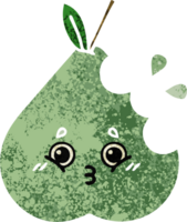 retro illustration style cartoon of a pear png