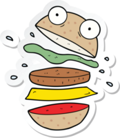 pegatina de una hamburguesa increíble de dibujos animados png