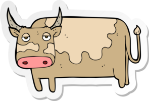 sticker of a cartoon cow png