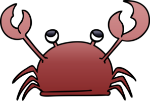 gradient shaded quirky cartoon happy crab png