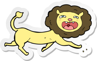 adesivo di un leone cartone animato png