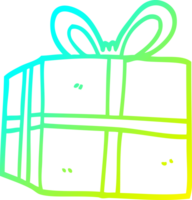 cold gradient line drawing cartoon wrapped present png