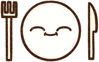 desenho de giz de prato e talheres png