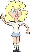 cartoon woman making point png