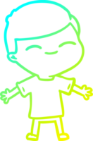 frío gradiente línea dibujo dibujos animados niño sonriente png