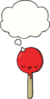 cartoon candy lollipop and thought bubble png