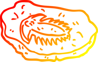 warm gradient line drawing cartoon ancient fossil png