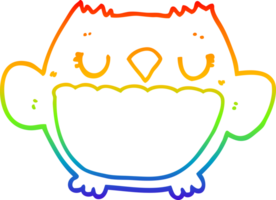 búho de dibujos animados de dibujo de línea de gradiente de arco iris png