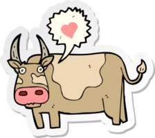 autocollant d'une vache de dessin animé png