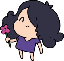 desenho de uma linda garota kawaii png