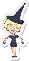 sticker of a cartoon halloween witch png