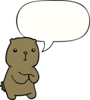 cartoon worried bear and speech bubble png