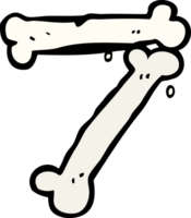 cartoon halloween bone number png