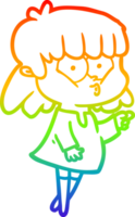 arc en ciel gradient ligne dessin dessin animé fille sifflante png