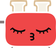 flat color retro cartoon of a toaster png