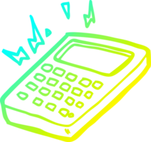 cold gradient line drawing cartoon calculator png