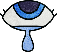 retro grunge texture cartoon crying eye png