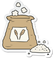 sticker of a cartoon bag of flour png