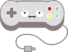 controlador de jogo de desenho animado retrô de cor plana png